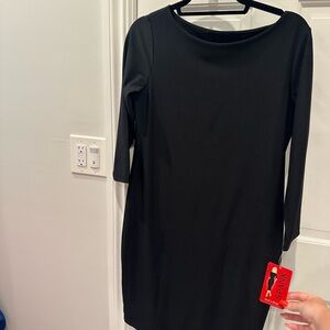 SPANX Black Sheath Long Sleeve Cocktail Dress